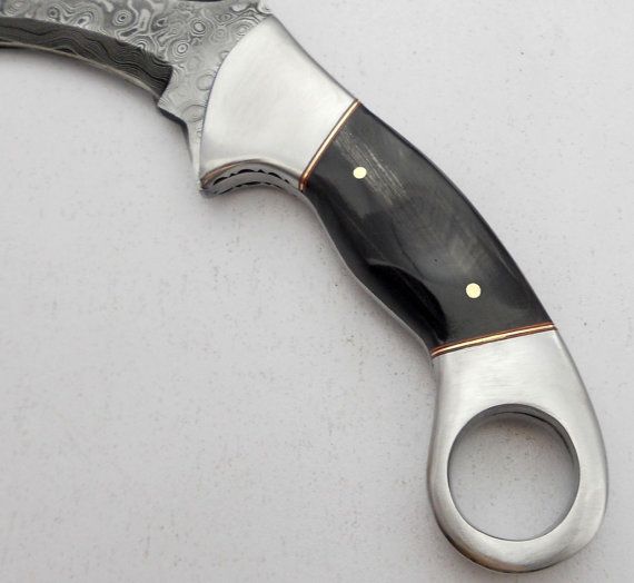 Custom Made Beautiful Damascus Steel Karambit Hunting Knife (AA-0148-1)