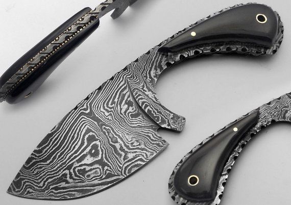 7.50&quot; One Of Kind! Custom Full Tang Damascus Steel Skinner Knife (AA-0204-3)