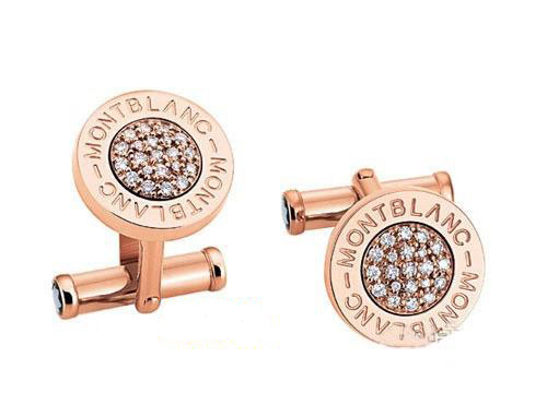 14K rose gold cuff link set with diamond