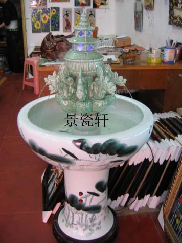 Porcelain Fountain  Fish Tank