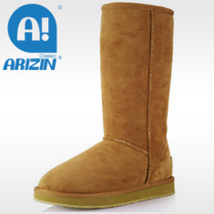 Fashion lady snow boots with double-faced sheepskin material