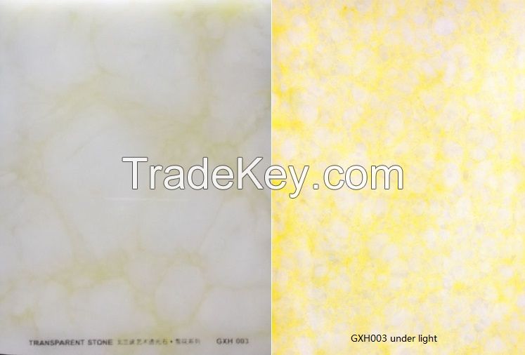 translucent acrylic solid surface artificial stone for tops