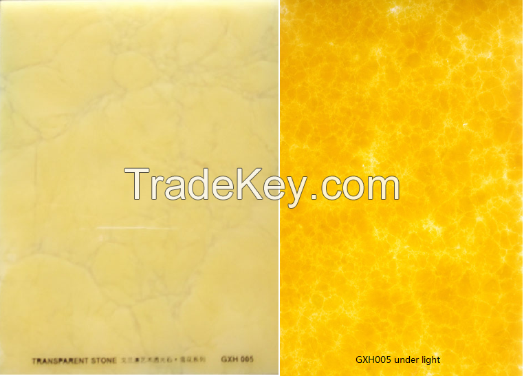 translucent acrylic solid surface artificial stone for tops