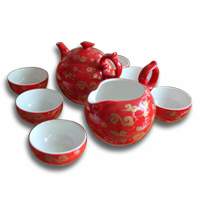 Red Glaze Porcelain Teaset/Dinnerware