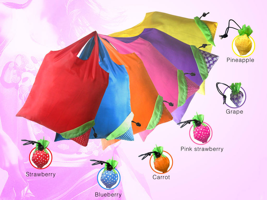 strawberry bag, grape bag, pineapple bag, carrot bag, blueberry bag