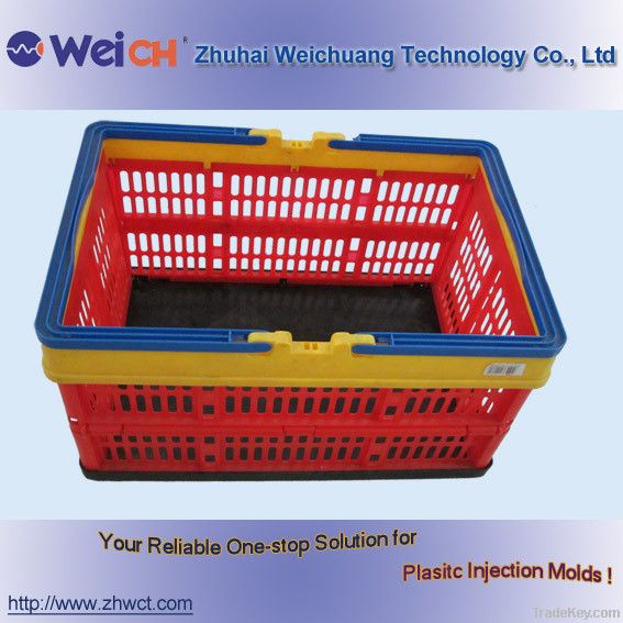 injection moulding of folding basket for supermarket