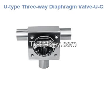 u-type three-way diaphragm vale/Pneumatic Diaphragm Valve/Manual diaphragm valve/High clean diaphragm valve/Tank bottom diaphragm valve/pneumatic tank bottom diaphragm valve