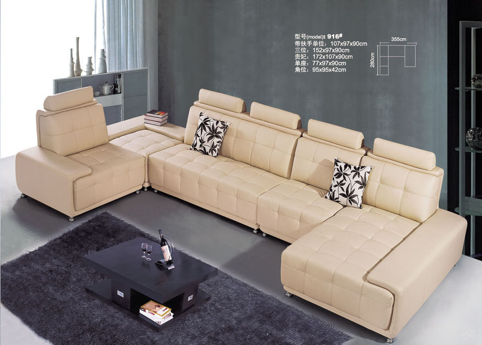 Leather corner sofa(916#)