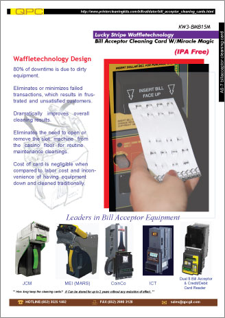 Waffletechnology Bill Acceptor Cleaning Card