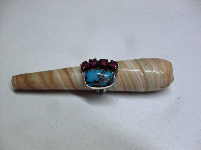 Ring with Turquoise and Amethyst