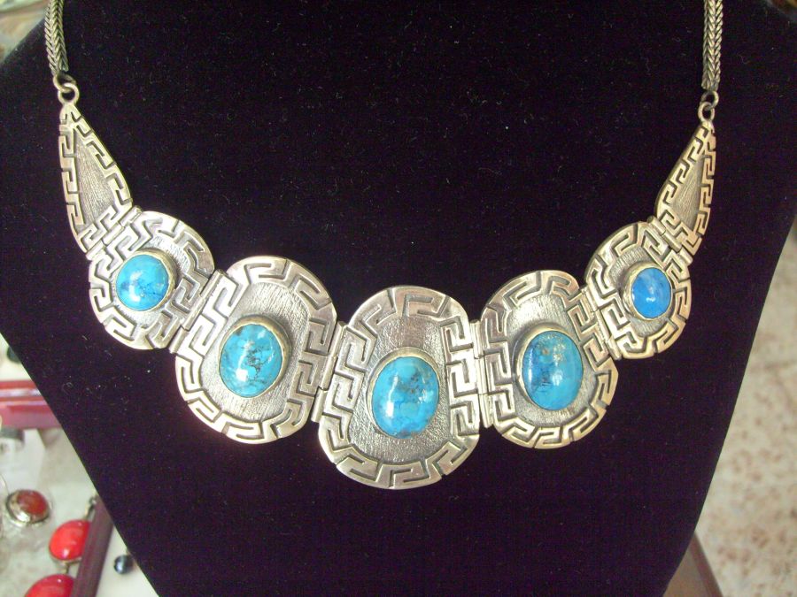 925 Silver necklace with turquoise stone