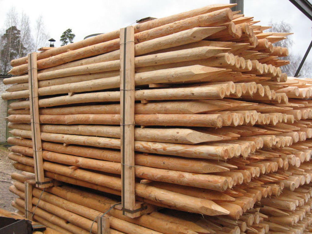Wooden posts for fencing and garden