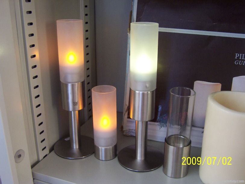 Rechargeable tealights stainless holder
