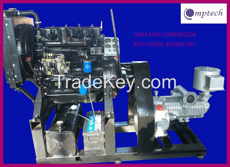 diesel engine driven bulk cement compressor