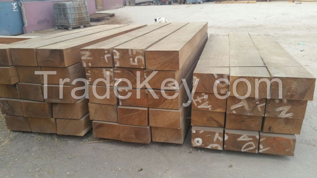 Wood sleepers for rail