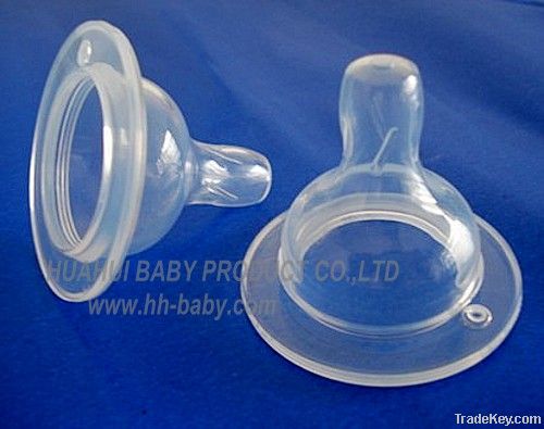 wide neck silicone baby nipple