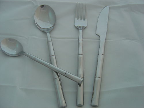 stainless steel bamboo like flatware