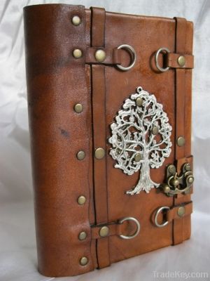 Handmade Leather Journal with Tree Of Life Emblem