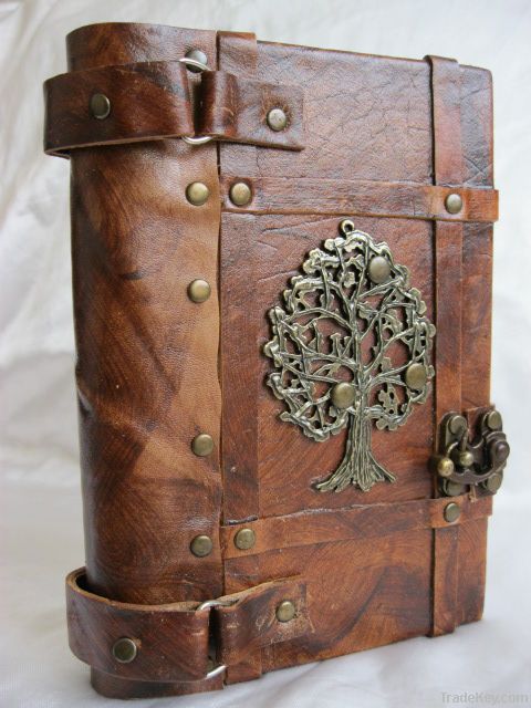 Handmade Leather Journal with Tree Of Life Emblem