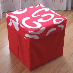 Folding storage stool