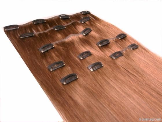 Clip in indian human hair weave extensions