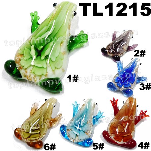 Handmade Inner Flower Frog Lampwork Glass Pendant
