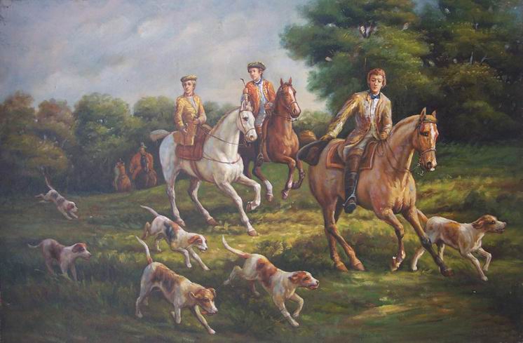 oil painting--hunting scene