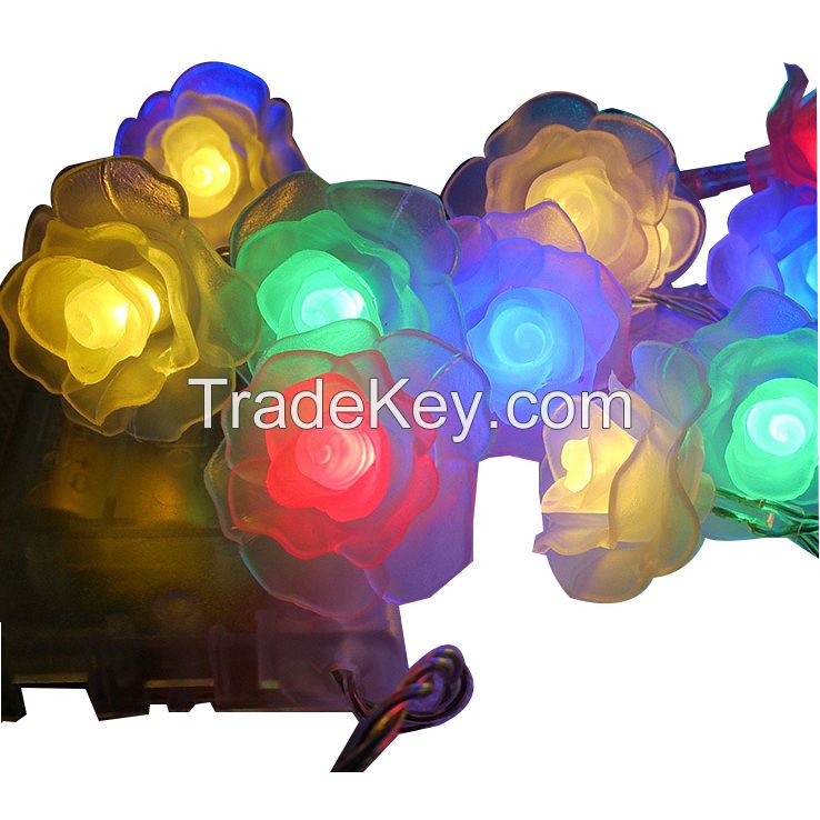 Transparent PE color changing  led rose string