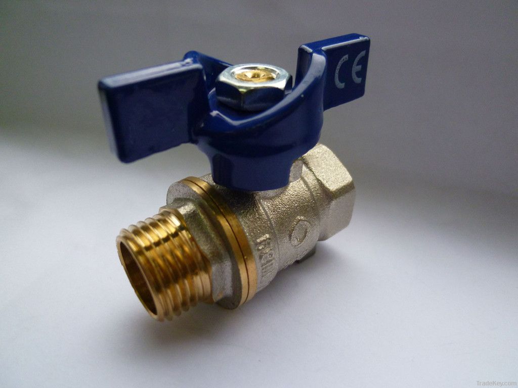 reduced port brass ball valve with butterfly handle