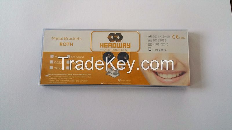 Headway Orthodontic Bondable Mini Roth Brackets CE certificate