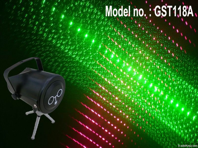 Mini green and red laser projector with 3D outer space tunnel effect