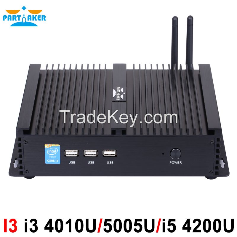 Partaker I3 Mini Computer Fanless Mini Pc Windows 10 Core I3 4010u I3 5005u I5 4200u I7 5550u 2*rs232 Industrial Pc Rugged Pc