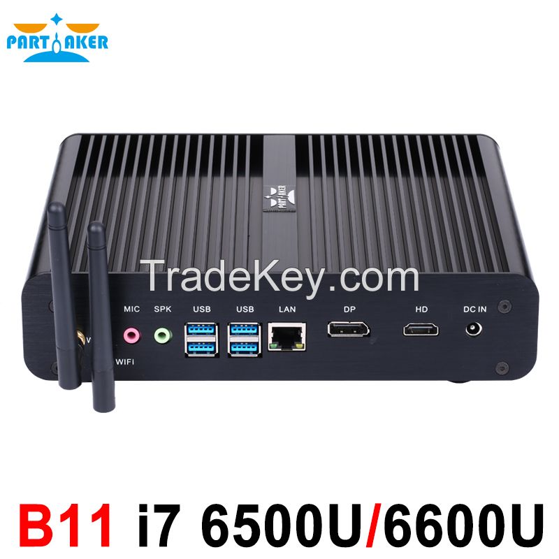 Partaker B11 Business Barebone Computer Fanless Mini Pc With Intel Core I3 6100u I5 6200u I7 6500u I7 6600u 6th Gen Skylake Cpu