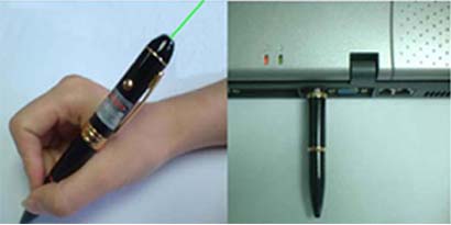 Green laser pen with U disk