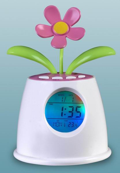 Shake solar dancing flower alarm & calendar