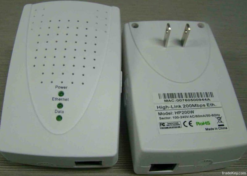 200Mbps Powerline communication modem with CE/FCC/ROHS/UL