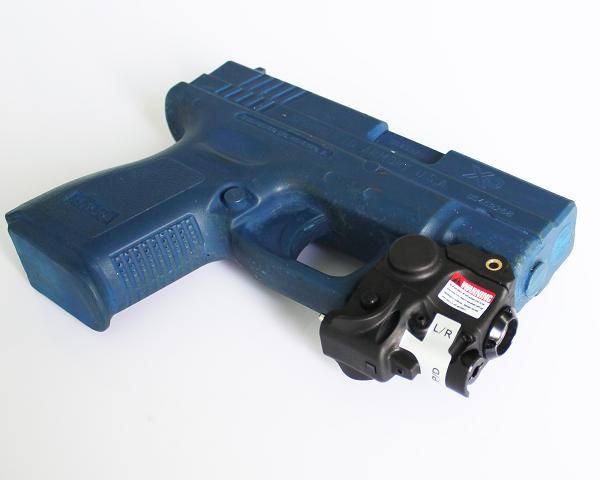 Subcompact pistol green laser sight + LED light combo