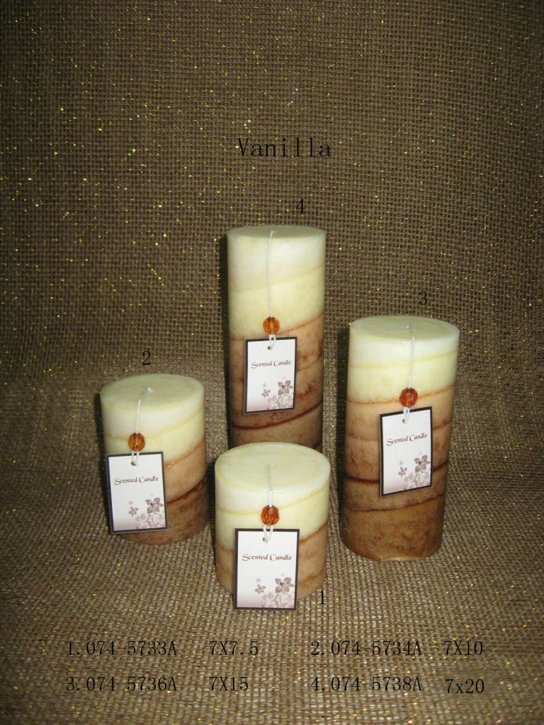 Vanilla aromatherapy pillar candle home decoration crafts
