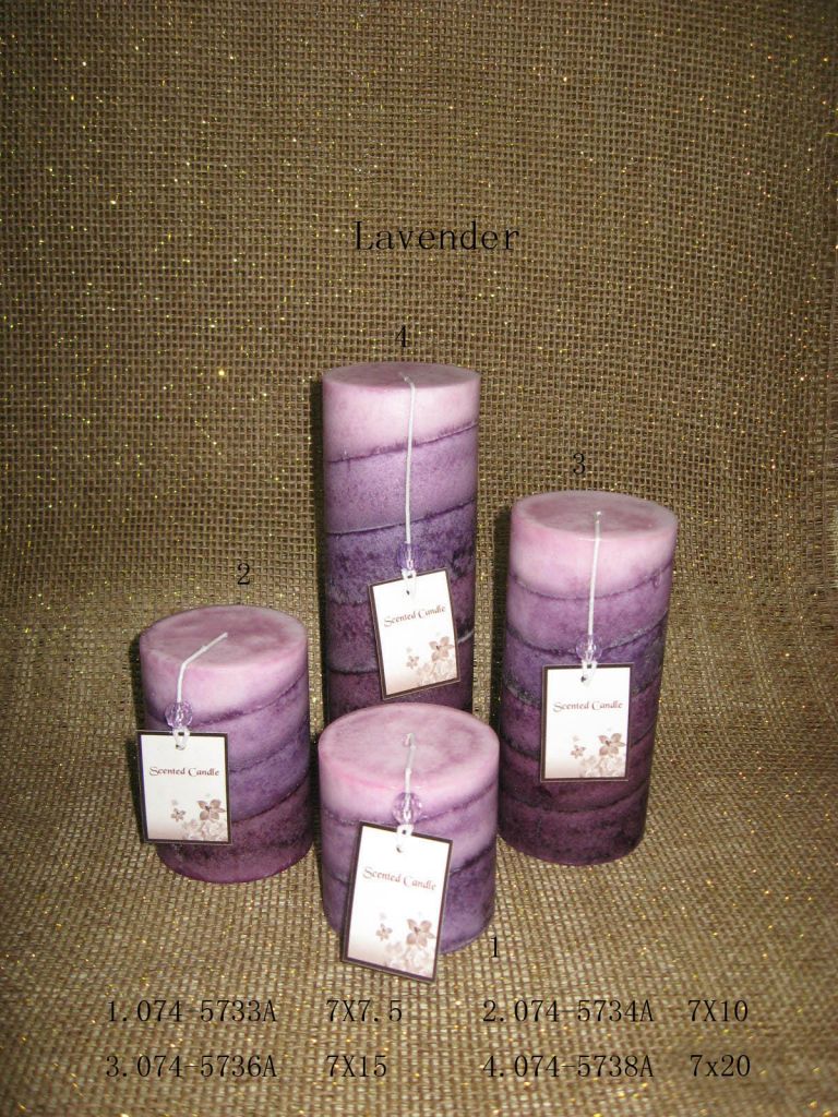 Lavender aromatherapy pillar candle home decoration crafts