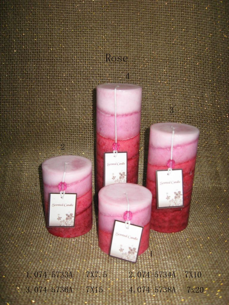 Rose aromatherapy pillar candle home decoration crafts