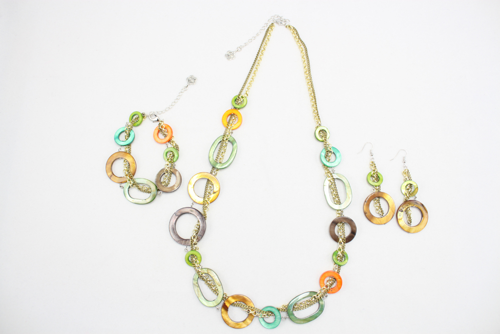 Jewelry set made by shell-mixcolor