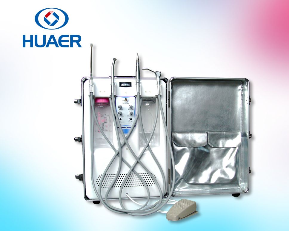 Air compressor build-in portable dental unit