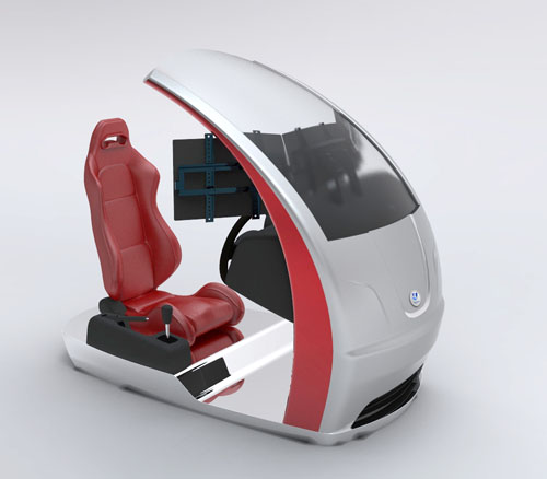 Car driving simulator with cockpit