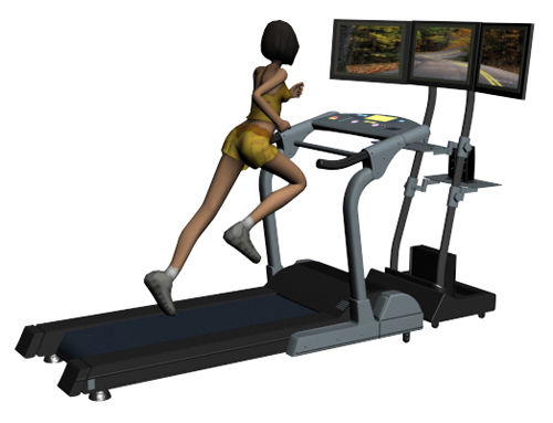 Multi-function virtual-reality scene treadmill