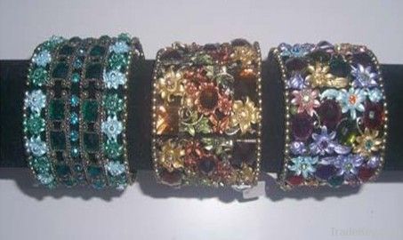 B-64721 bollywood style  bangle with chinese crystalstone
