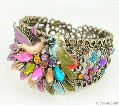 B1007 bollywood style  bangle with chinese crystalstone