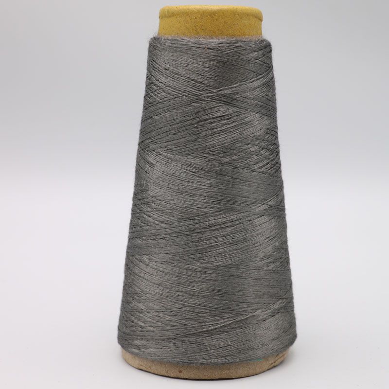 Grey Nm11/2plies 100% stainless steel staple fiber ring spun yarn for glass mould car metal fiber casing-XT11817