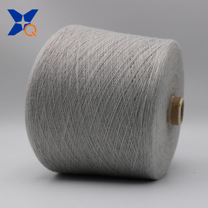 natural grey yarn Ne21/2ply -20% stainless steel staple fiber  blended with 80% polyester fiber anti EMI RFI fabrics-XT11752