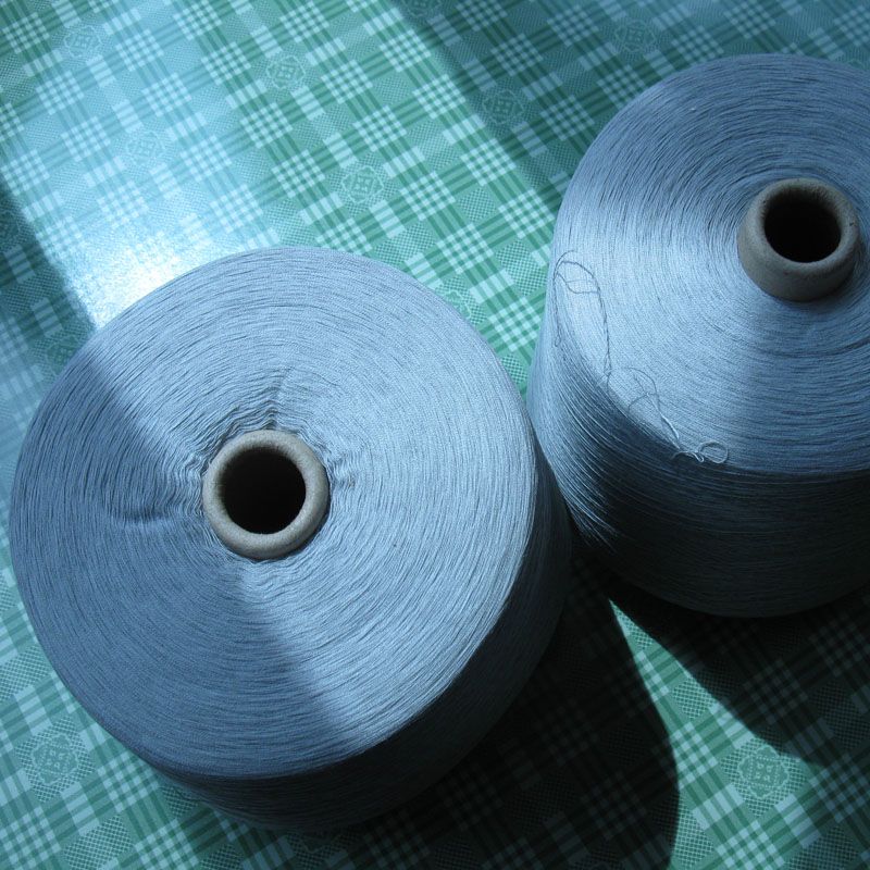 Ne32/2ply 20% stainless steel staple fiber  blended with 80% polyester staple fiber metal conductive yarn/thread/fabric-XTAA001