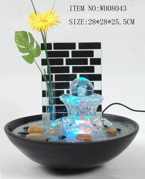 glass fountain, home decoration